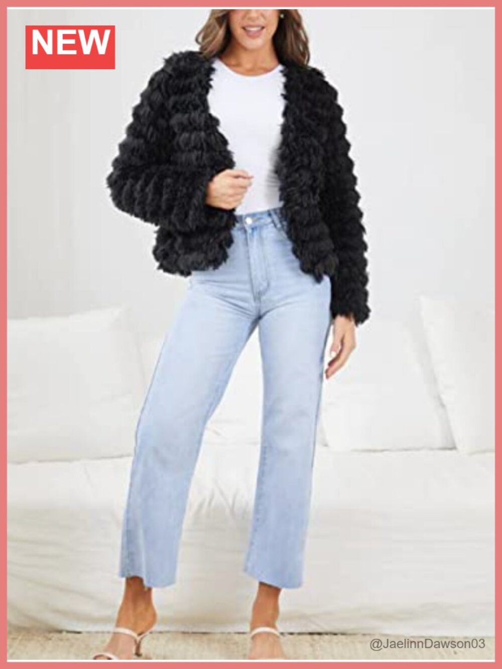 Womens Faux Fur Open Front Cardigan Shaggy Vintage Parka Coat - Picture 5 of 6